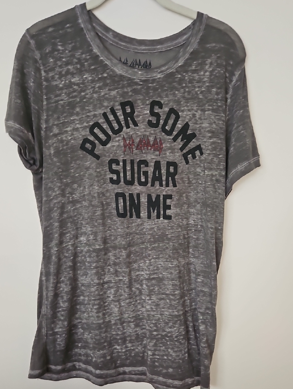 Lucky Brand Graphic T Def Leopard - Gray, Size L